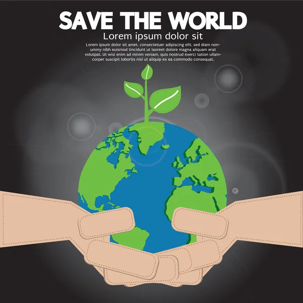 Save the world conceptual illustration. — Stock Vector