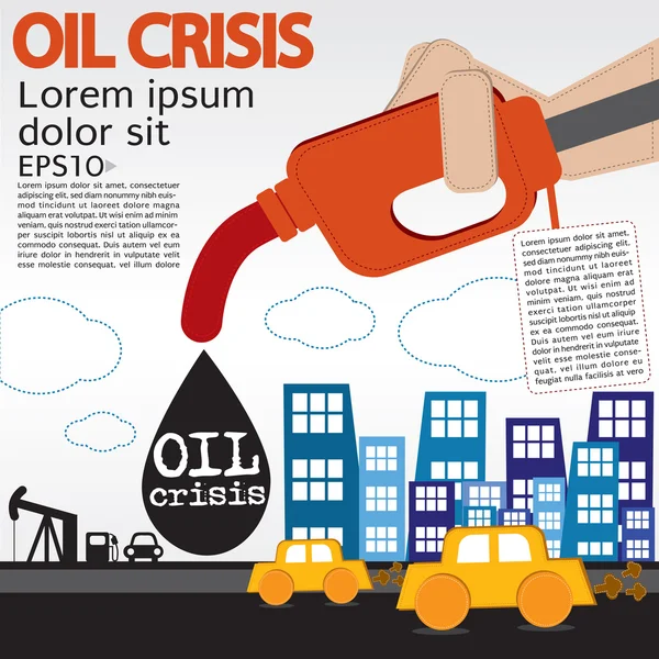 Oil crisis illustration concept. — Stock Vector