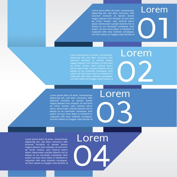Abstract blue banners in vier stappen. — Stockvector