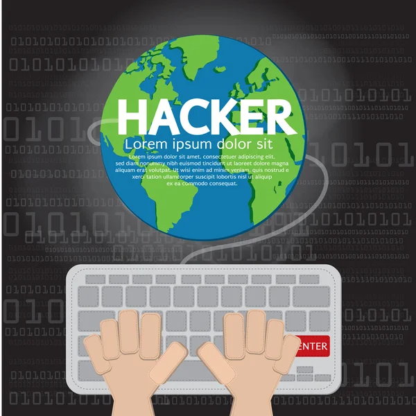 Ilustración del hacker . — Vector de stock