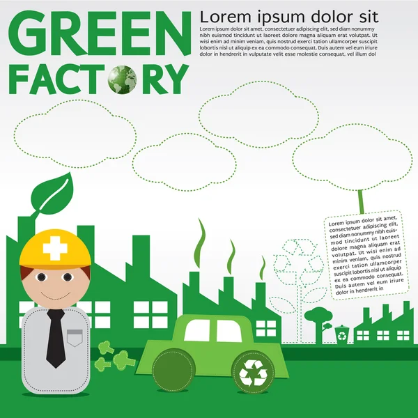 Groene fabriek — Stockvector