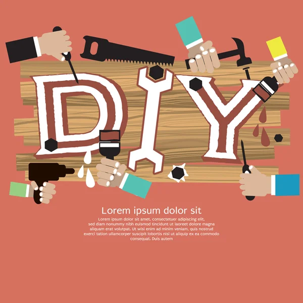 Conceito de diy . —  Vetores de Stock