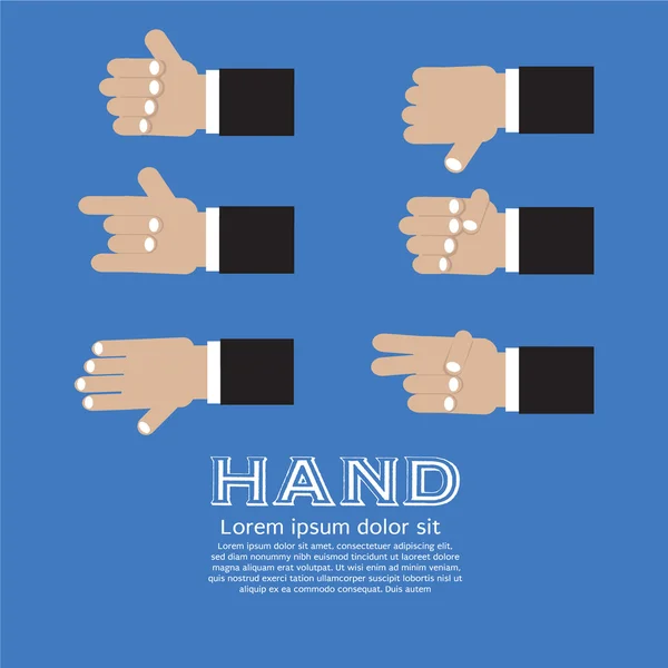 Ensemble de signes de main — Image vectorielle
