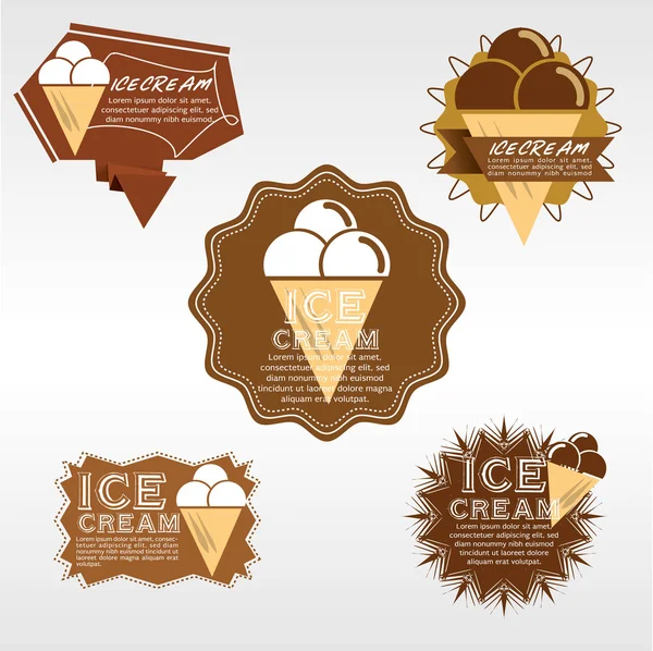 冰淇淋徽章一套 — 图库矢量图片