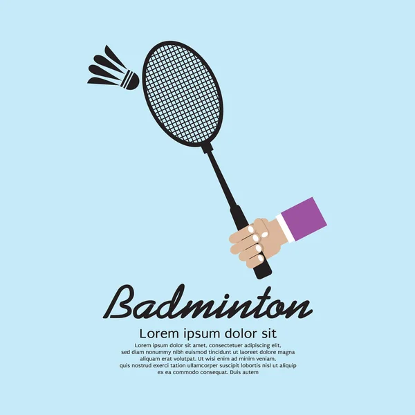 Mão segurando uma raquete de badminton ilustração vetorial EPS10 — Vetor de Stock