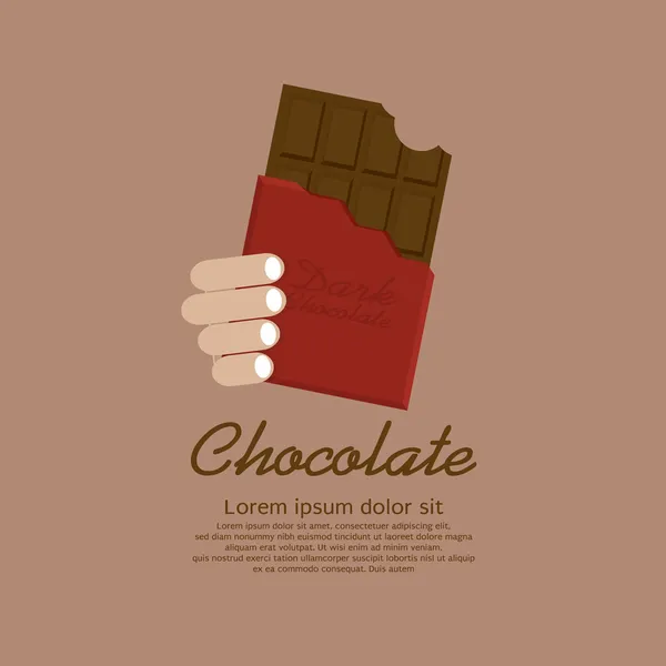 Barra de chocolate en envoltura roja Vector Ilustración EPS10 — Vector de stock