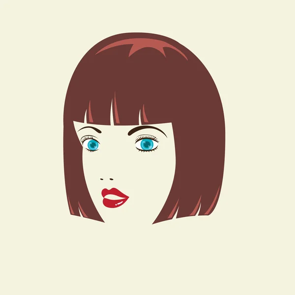 Bob Woman HairStyle — Vector de stoc