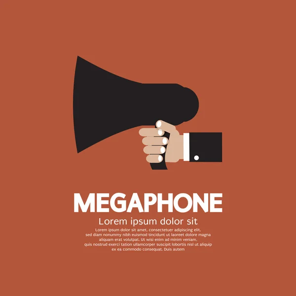 Hand met megafoon. — Stockvector