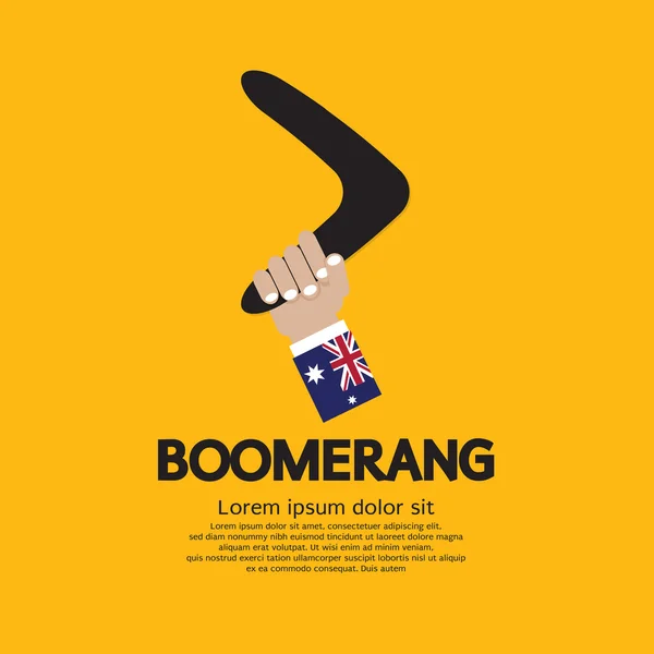 Main tenant un boomerang . — Image vectorielle