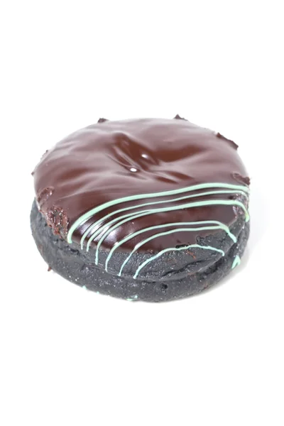 Chocolate Donut Isolated on White. — Stock Photo, Image