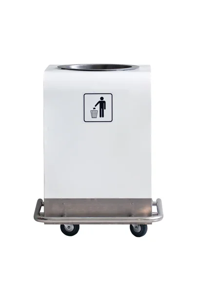 Four Wheels Modern Litter Bin Isolated on White. — Stock Photo, Image