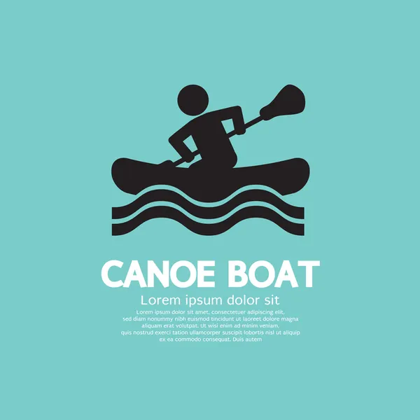 Man Row A Canoe Boat Vector Illustration — Stock Vector