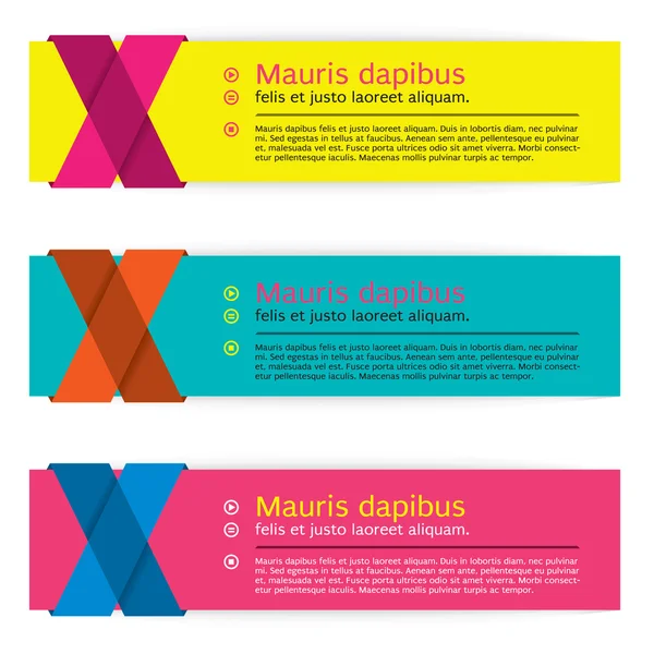 Bannières en papier colorées — Image vectorielle