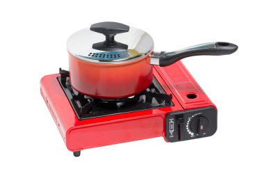 Portatif gaz sobası yapışmaz tencere.
