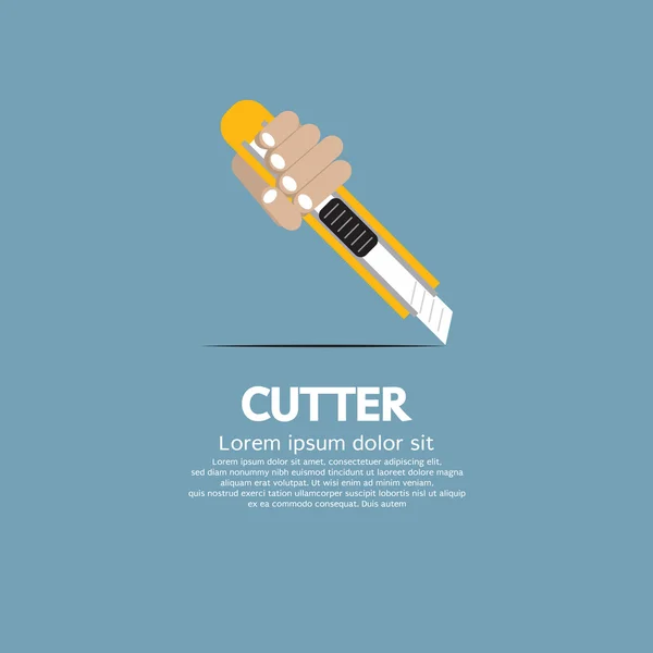 Mano sosteniendo un cuchillo de corte . — Vector de stock