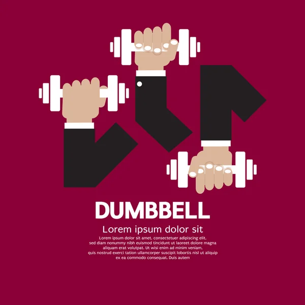 Set Of Hand Holding Dumbbell — Stock Vector