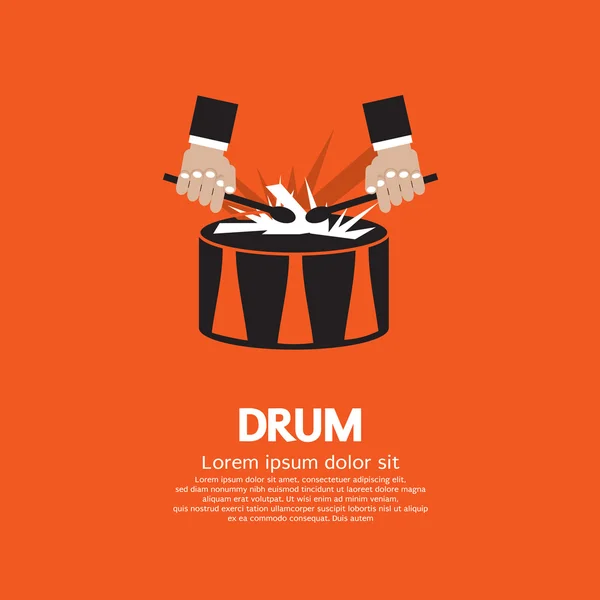 Drummer'ın el ve davul — Stok Vektör