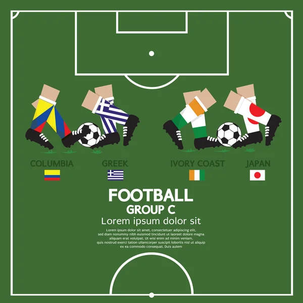 Group C Of 2014 Football (Soccer) Tournament — Stock Vector