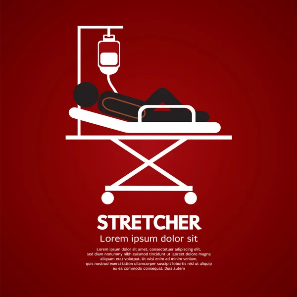 Patient Lay Down On Stretcher — Stock Vector