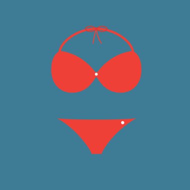 kırmızı bikini vektör çizim