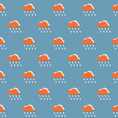 bulut ve yağmur desen