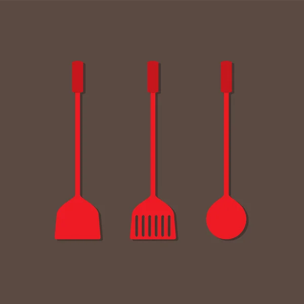 Set Of Utensils Flat Design Vector — Stock Vector