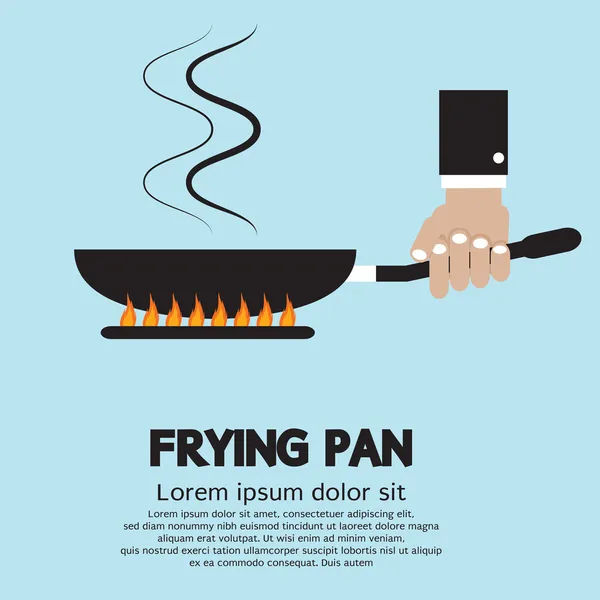 Cooking With Frying Pan Vector Illustration — Stock Vector