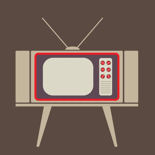 Design plano Vintage TV Vector Ilustração — Vetor de Stock