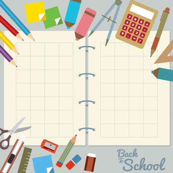 Back To School Vector Illustration — Stock Vector