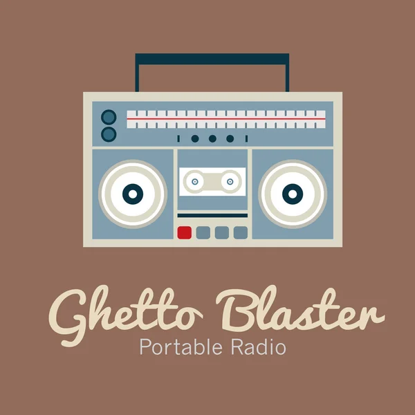 Ghetto Blaster Radio Vector Illustration — Stock Vector