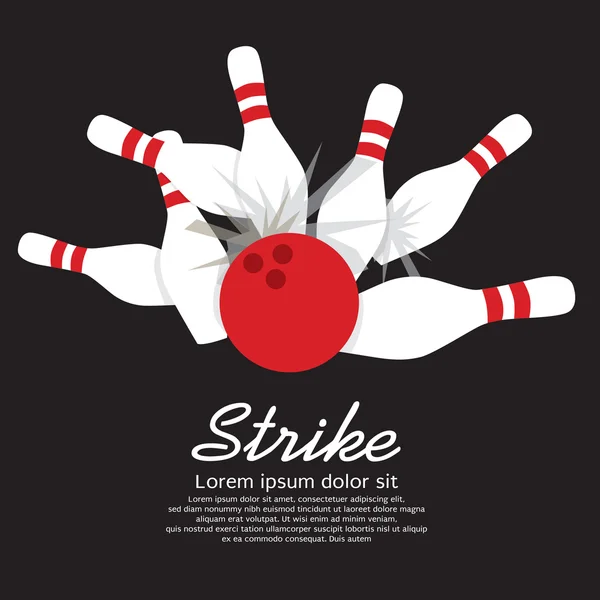 Bowling Strike — Stock Vector