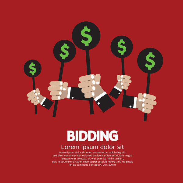 Концепция торга или векторная иллюстрация аукциона
