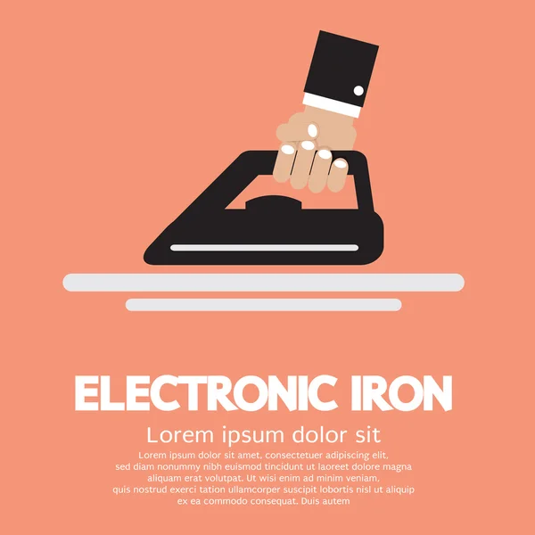 Electronic Iron In Hand — Stock Vector