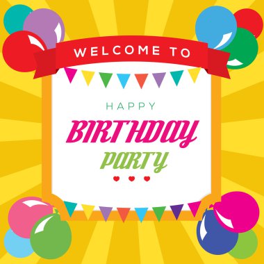 renkli balonlar çerçeve şablon