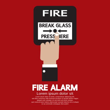 elle itme yangın alarm düğmesi vektör çizim