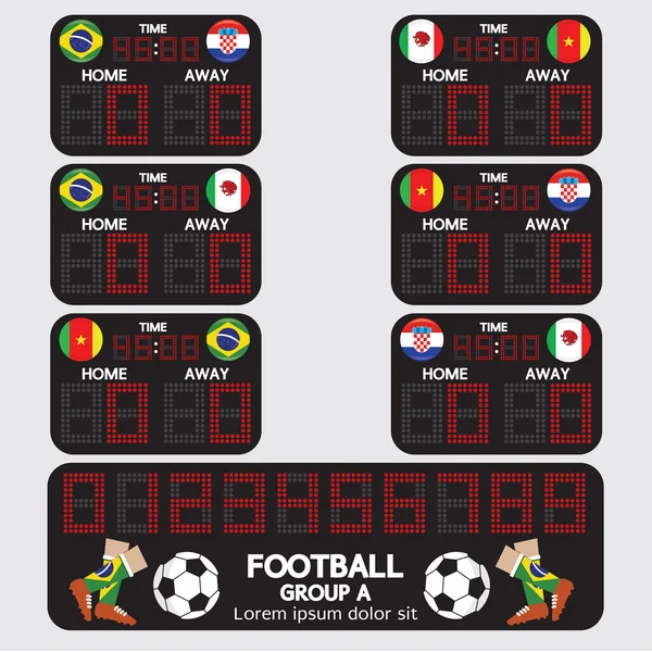 Scoreboard Football Tournament Vector Illustration — Stock Vector