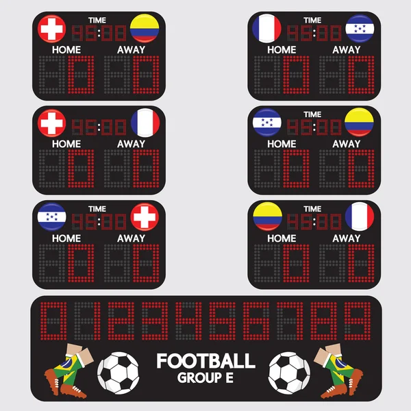 Cuadro de indicadores Torneo de fútbol Vector Ilustración — Archivo Imágenes Vectoriales