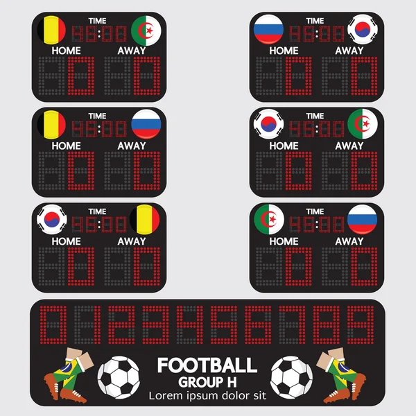 Cuadro de indicadores Torneo de fútbol Vector Ilustración — Vector de stock