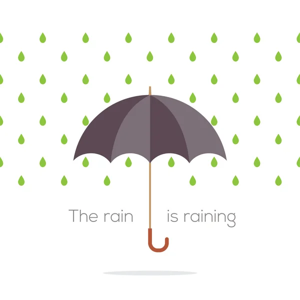 Umbrella In The Rain Vector Illustration — Stock Vector