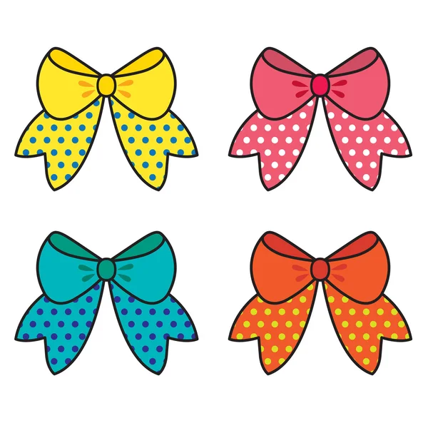 Set Of Colorful Bow Vector Illustration — Stock Vector