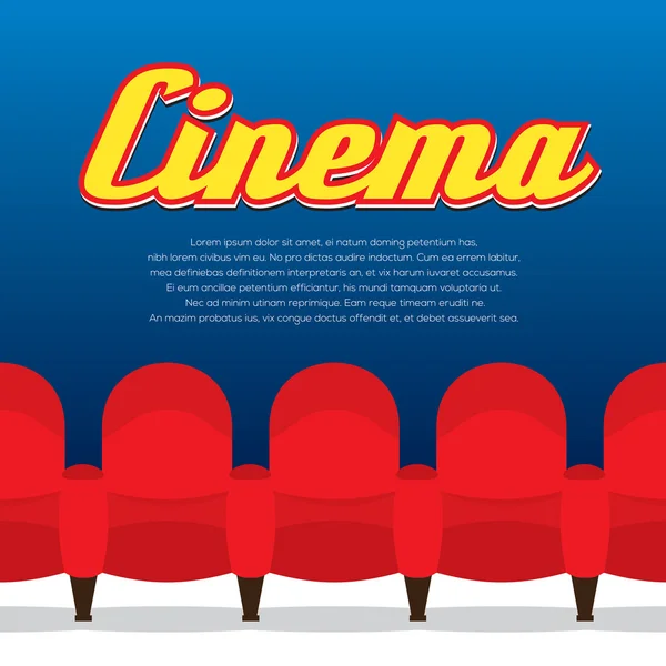 Fila de asientos de cine — Vector de stock