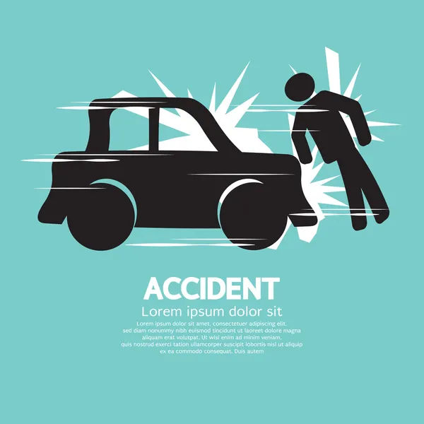 Accidente de coche derribado un hombre Vector Ilustración — Archivo Imágenes Vectoriales