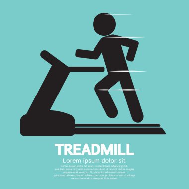 bir treadmill vektör çizim koşan adam