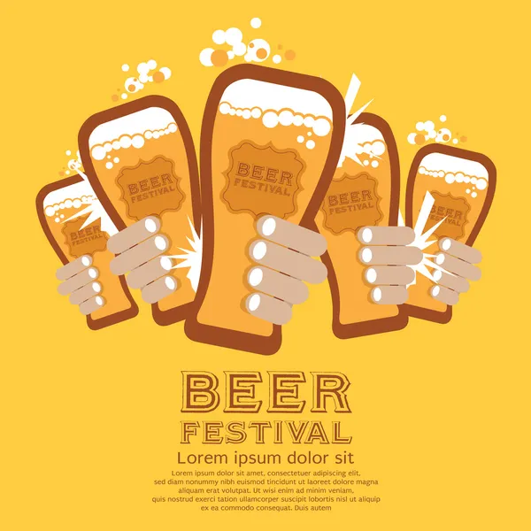 Beer Festival Vector Illustration — Stock Vector