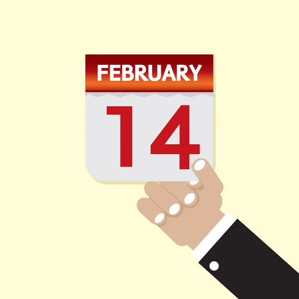 14. února kalendář vektorové ilustrace — Stockový vektor