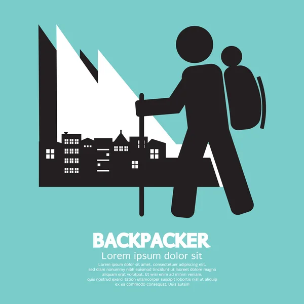 バックパッカーのベクトル図 — ストックベクタ