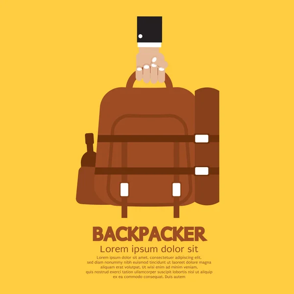バックパッカーのベクトル図 — ストックベクタ