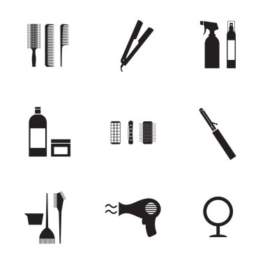 9 kuaförden Icons set
