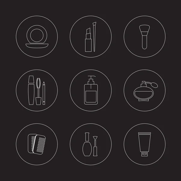 Cosmetics Icons Set — Stock Vector