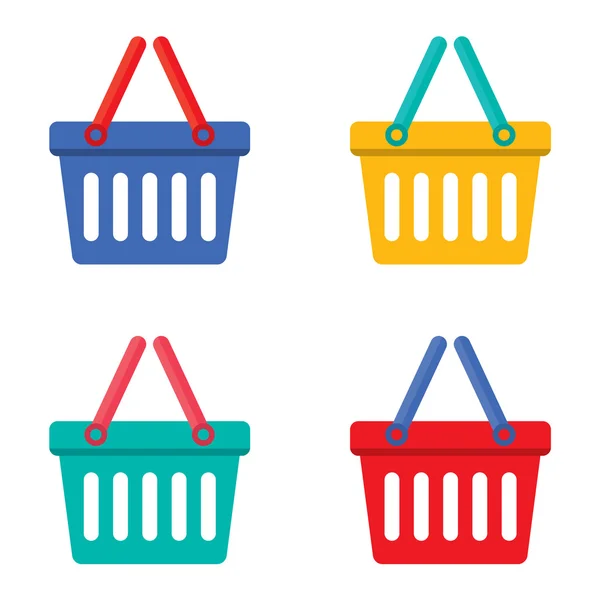 Cesta de compras colorida — Vector de stock